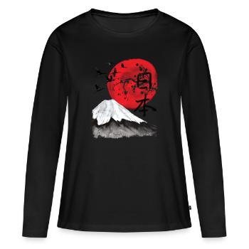 Japan Japanese Art Vintage Streetwear - Women's Premium Organic Long Sleeve Shirt - black - Front - Julia (174cm)