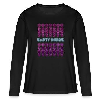 Aesthetic Vaporwave Retro Empty Inside - Women's Premium Organic Long Sleeve Shirt - black - Front - Julia (174cm)
