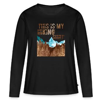 Hiking in the woods - My Hiking Shirt Vintage - Women's Premium Organic Long Sleeve Shirt - black - Front - Julia (174cm)