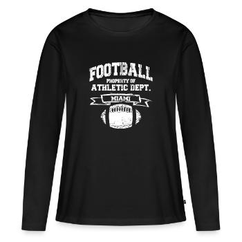 Miami Football Property Of Athletic Dept - Women's Premium Organic Long Sleeve Shirt - black - Front - Julia (174cm)