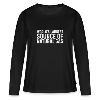 World's Largest Source Of Natural Gas - Women's Premium Organic Long Sleeve Shirt - black - Front - Julia (174cm)
