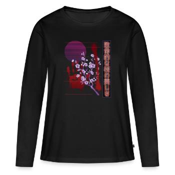 Aesthetics Vaporwave Japan Retro - Women's Premium Organic Long Sleeve Shirt - black - Front - Julia (174cm)