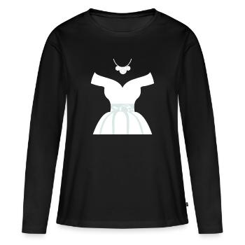 Robes de mariée Douches nuptiales Mignon Graphique Drôle - T-shirt manches longues Premium bio Femme - noir - Devant - Julia (174cm)