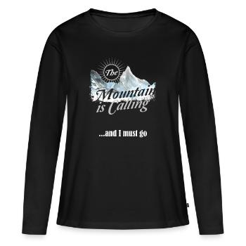 Hiking Mountain appelle Hike Vintage - T-shirt manches longues Premium bio Femme - noir - Devant - Julia (174cm)