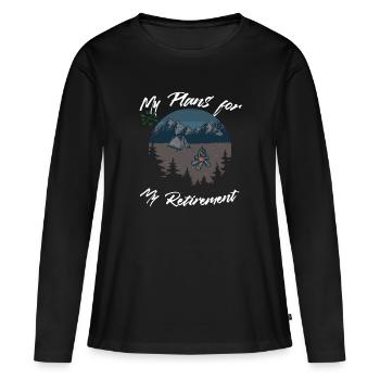 Camping Camper Rente Rentnerplanung - Frauen Premium Bio Langarmshirt - Schwarz - Vorne - Julia (174cm)