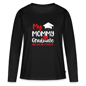 Ma maman l’a fait Graduation - Pour les enfants Graduation - T-shirt manches longues Premium bio Femme - noir - Devant - Julia (174cm)
