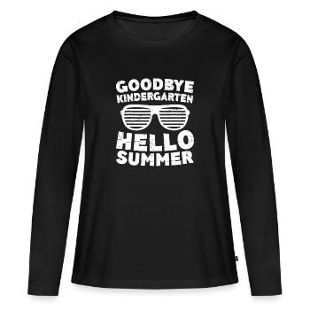 Adieu maternelle Hello Summer - T-shirt manches longues Premium bio Femme - noir - Devant - Julia (174cm)