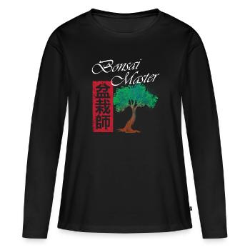 Garden Gardener Bonsai Master - Women's Premium Organic Long Sleeve Shirt - black - Front - Julia (174cm)