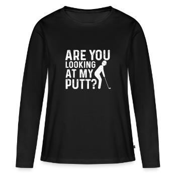Regardez-vous mon putt - Golfeur - T-shirt manches longues Premium bio Femme - noir - Devant - Julia (174cm)