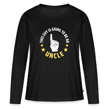 Dieser Typ wird ein Onkel - Frauen Premium Bio Langarmshirt - Schwarz - Vorne - Julia (174cm)