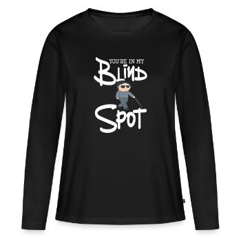 Tu es dans mon angle mort - Déficience visuelle - T-shirt manches longues Premium bio Femme - noir - Devant - Julia (174cm)