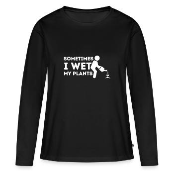 Parfois, je mouille mes plantes - Gardener Gardening - T-shirt manches longues Premium bio Femme - noir - Devant - Julia (174cm)