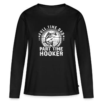 Vollzeit Papa Teilzeit Lustig Bass Papa - Frauen Premium Bio Langarmshirt - Schwarz - Vorne - Julia (174cm)