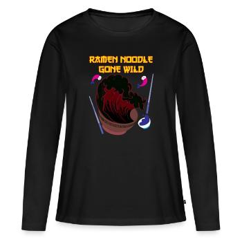 Japan Ramen Retro wilde japanische Nudeln - Frauen Premium Bio Langarmshirt - Schwarz - Vorne - Julia (174cm)