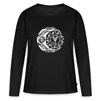 Maori Polynesisches Tattoo Skorpion Skorpion Zodiactr - Frauen Premium Bio Langarmshirt - Schwarz - Vorne - Julia (174cm)