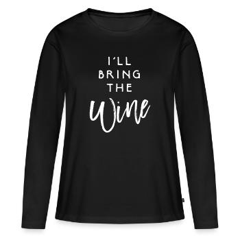 I'll Bring The Wine - Women's Premium Organic Long Sleeve Shirt - black - Front - Julia (174cm)