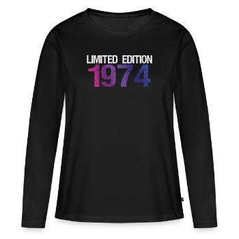50th Birthday Limited Edition 1974 Vintage - Women's Premium Organic Long Sleeve Shirt - black - Front - Julia (174cm)