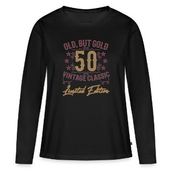 50th Birthday Vintage Lusy Saying - Women's Premium Organic Long Sleeve Shirt - black - Front - Julia (174cm)
