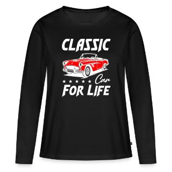 Classic Car For Life - Frauen Premium Bio Langarmshirt - Schwarz - Vorne - Julia (174cm)
