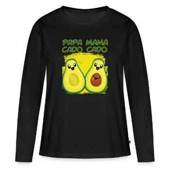 Avocado Funny Mamacado Papacado - Women's Premium Organic Long Sleeve Shirt - black - Front - Julia (174cm)