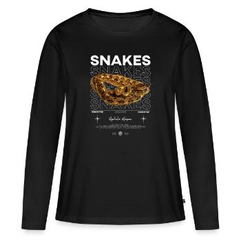 Python réticulé Streetwear Reptile Keeper - T-shirt manches longues Premium bio Femme - noir - Devant - Julia (174cm)