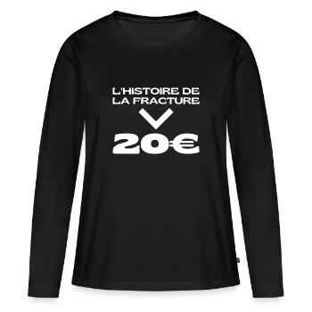 Pied Cassé Bras Cassés Jambe Cassée Rétablissement - T-shirt manches longues Premium bio Femme - noir - Devant - Julia (174cm)