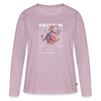 Betta Fish Keeper Moderne Streetwear - Frauen Premium Bio Langarmshirt - Altrosa - Vorne - Julia (174cm)