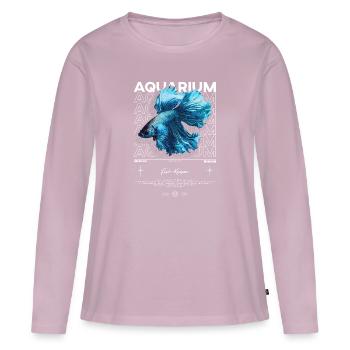 Betta Fish Keeper Moderne Streetwear - Frauen Premium Bio Langarmshirt - Altrosa - Vorne - Julia (174cm)
