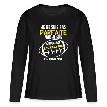 Supportrice La Rochelle Parfait Rugby - T-shirt manches longues Premium bio Femme - noir - Devant - Julia (174cm)