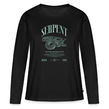 Gardien de reptiles python réticulé Streetwear - T-shirt manches longues Premium bio Femme - noir - Devant - Julia (174cm)