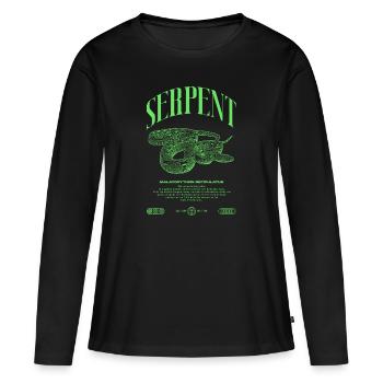Gardien de reptiles python réticulé Streetwear - T-shirt manches longues Premium bio Femme - noir - Devant - Julia (174cm)