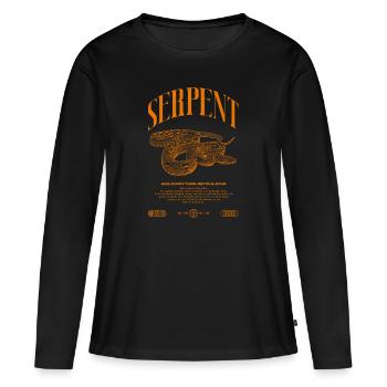 Gardien de reptiles python réticulé Streetwear - T-shirt manches longues Premium bio Femme - noir - Devant - Julia (174cm)