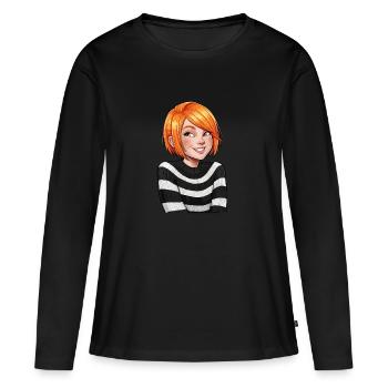 Anime Woman - Women's Premium Organic Long Sleeve Shirt - black - Front - Julia (174cm)