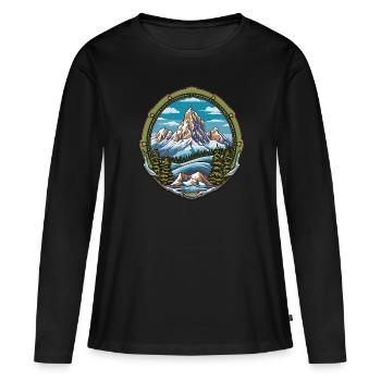 Alpinisme des - T-shirt manches longues Premium bio Femme - noir - Devant - Julia (174cm)
