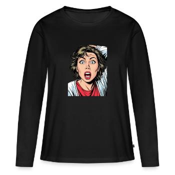 Anime Woman - Women's Premium Organic Long Sleeve Shirt - black - Front - Julia (174cm)