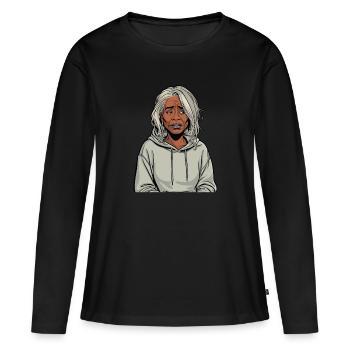 Anime Woman - Women's Premium Organic Long Sleeve Shirt - black - Front - Julia (174cm)