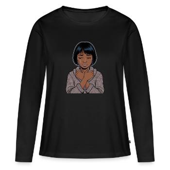 Anime Woman - Women's Premium Organic Long Sleeve Shirt - black - Front - Julia (174cm)