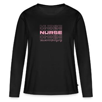 Unfall- und Notfallkrankenschwester Krankenschwestern Stilvoll - Frauen Premium Bio Langarmshirt - Schwarz - Vorne - Julia (174cm)