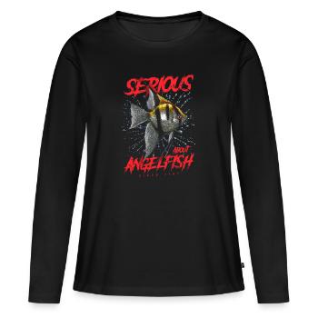 Ernsthaft im Bereich Diskusfische seit 1961 - Frauen Premium Bio Langarmshirt - Schwarz - Vorne - Julia (174cm)