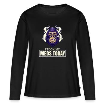 J’ai pris mes médicaments aujourd’hui - T-shirt manches longues Premium bio Femme - noir - Devant - Julia (174cm)