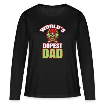 World's Dopest Dad - Frauen Premium Bio Langarmshirt - Schwarz - Vorne - Julia (174cm)