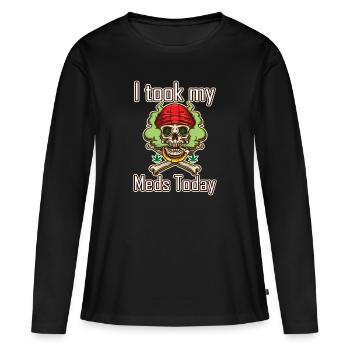 J’ai pris mes médicaments aujourd’hui - T-shirt manches longues Premium bio Femme - noir - Devant - Julia (174cm)
