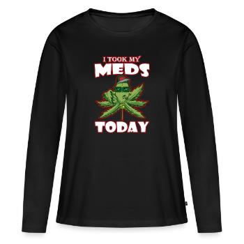 I Took My Meds Today - Women's Premium Organic Long Sleeve Shirt - black - Front - Julia (174cm)