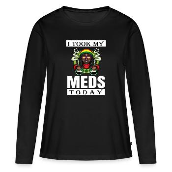 J’ai pris mes médicaments aujourd’hui - T-shirt manches longues Premium bio Femme - noir - Devant - Julia (174cm)