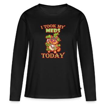 J’ai pris mes médicaments aujourd’hui - T-shirt manches longues Premium bio Femme - noir - Devant - Julia (174cm)