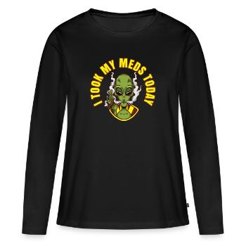 I Took My Meds Today - Women's Premium Organic Long Sleeve Shirt - black - Front - Julia (174cm)