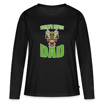 Le papa le plus dopé du monde - T-shirt manches longues Premium bio Femme - noir - Devant - Julia (174cm)