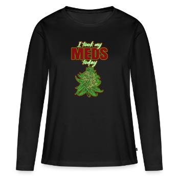 I Took My Meds Today - Women's Premium Organic Long Sleeve Shirt - black - Front - Julia (174cm)