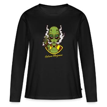 Hakuna Marijuana Drôle De Weed Fumer Pothead THC - T-shirt manches longues Premium bio Femme - noir - Devant - Julia (174cm)