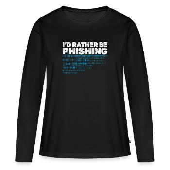 i d rather be phishing, cyber security team - T-shirt manches longues Premium bio Femme - noir - Devant - Julia (174cm)